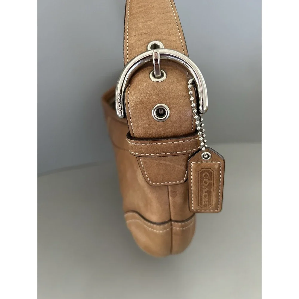 Vintage Coach Soho Shoulder Bag Saddle Brown Camel Tan Leather Purse Y2K 9541